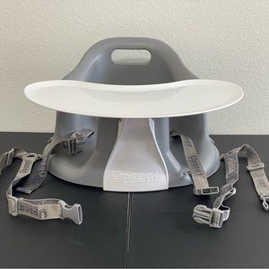 Upseat baby floor and booster seat with tray